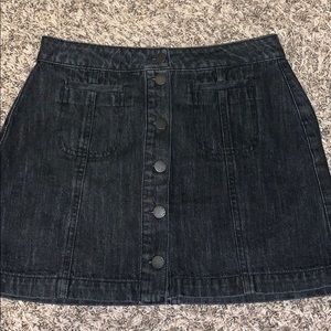 Black denim skirt